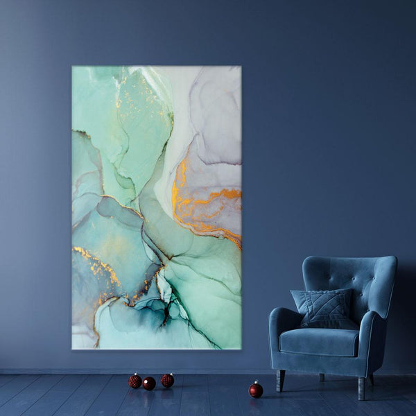 Mint Green Abstract Canvas Print – Art Print Shop