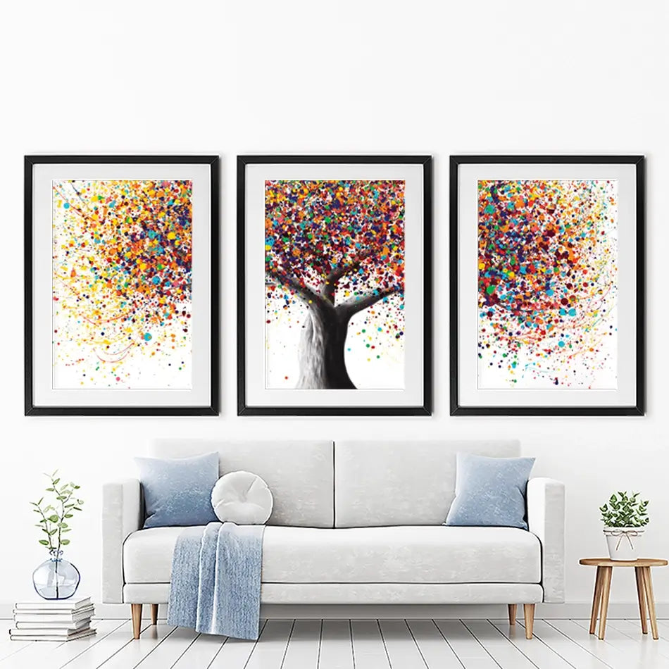 Rainbow Soul Tree Framed Art Print Trio