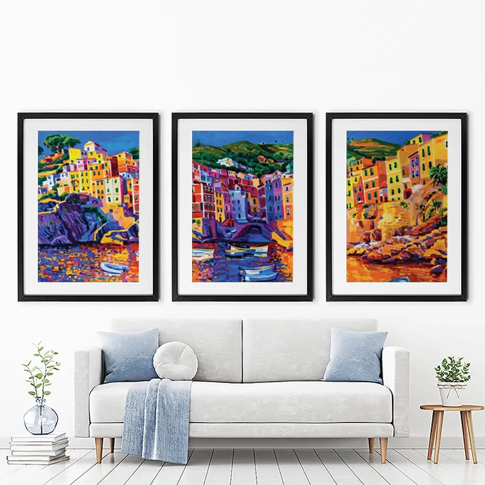 Amalfi Coast Framed Art Print Trio