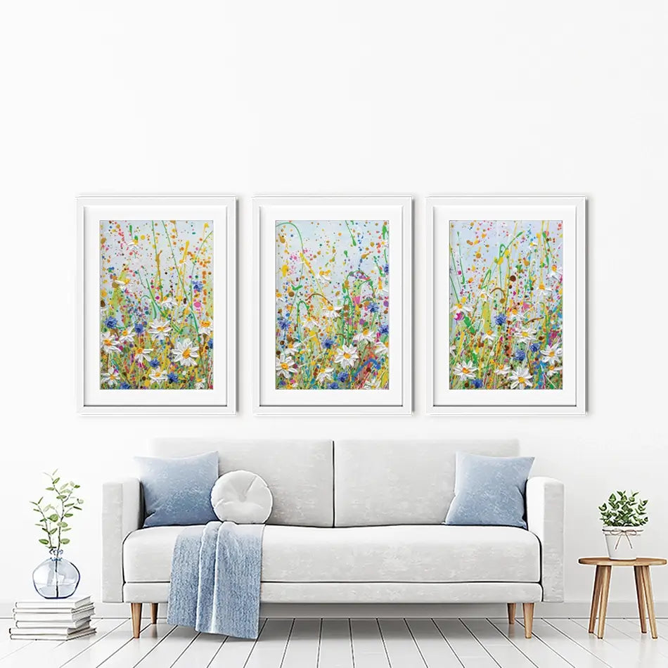 Daisy Splash Framed Art Print Trio