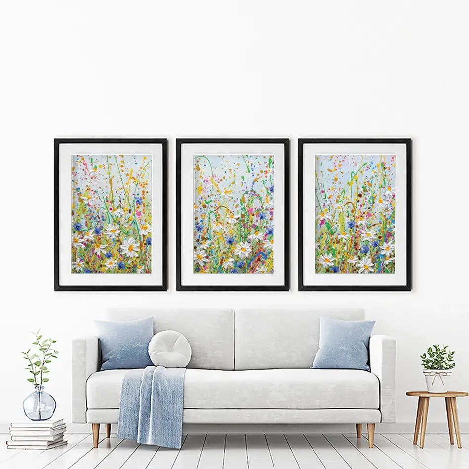 Daisy Splash Framed Art Print Trio