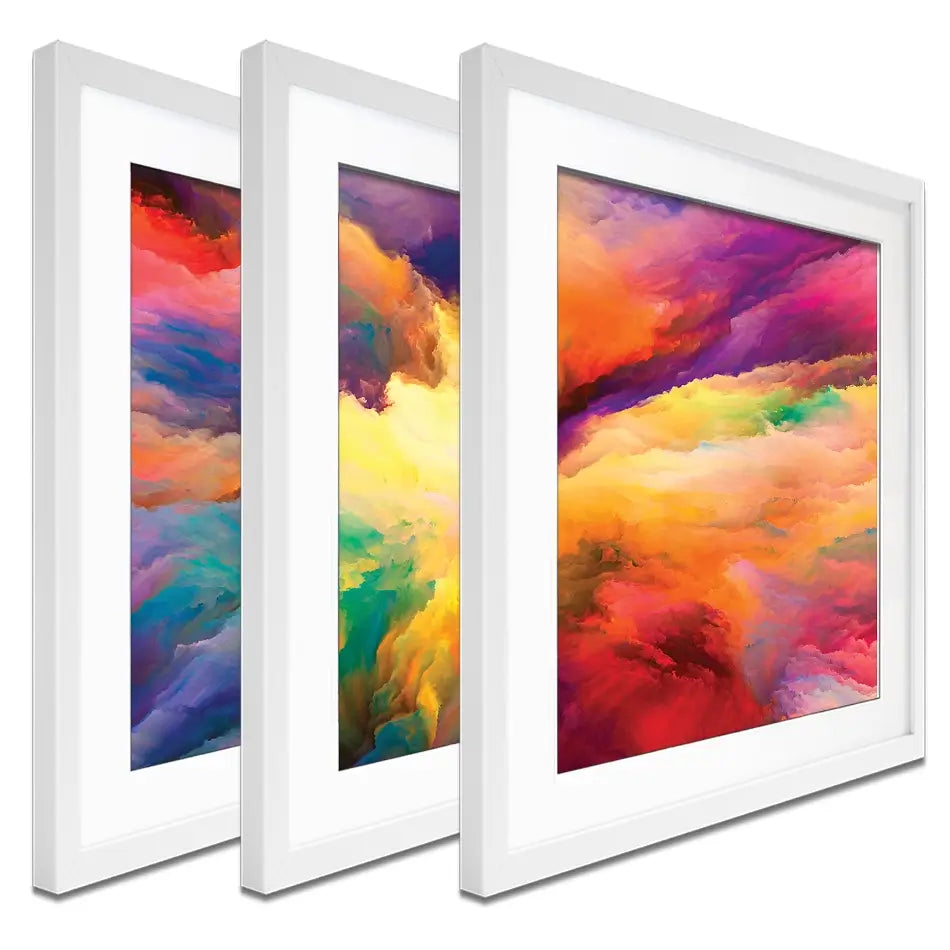 Abstract Colour Explosion Framed Art Print Trio