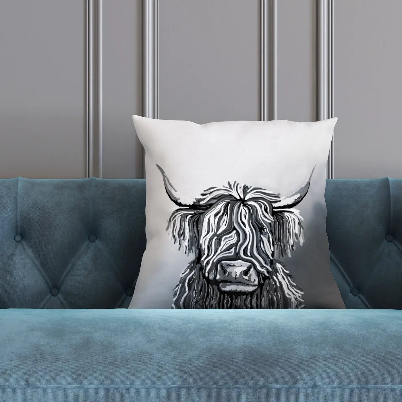 Abstract Highland Cow Cushion