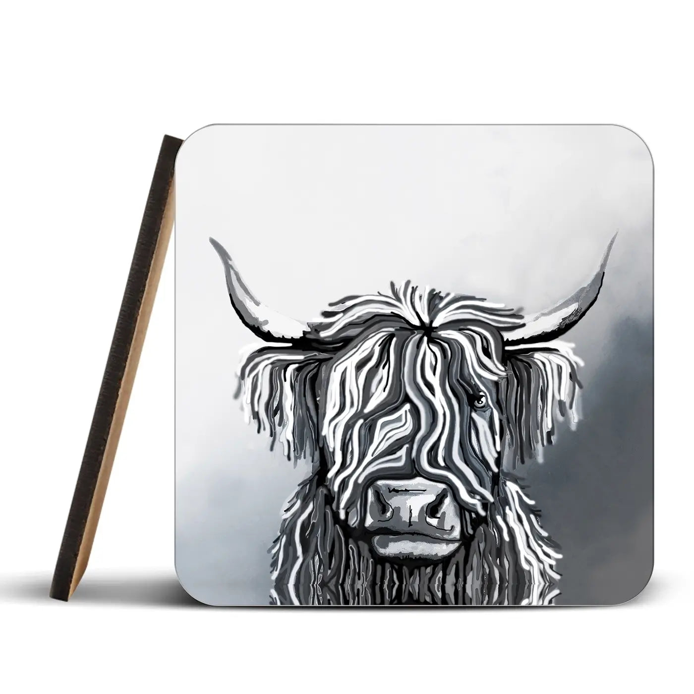 Abstract Highland Cow Coaster Set