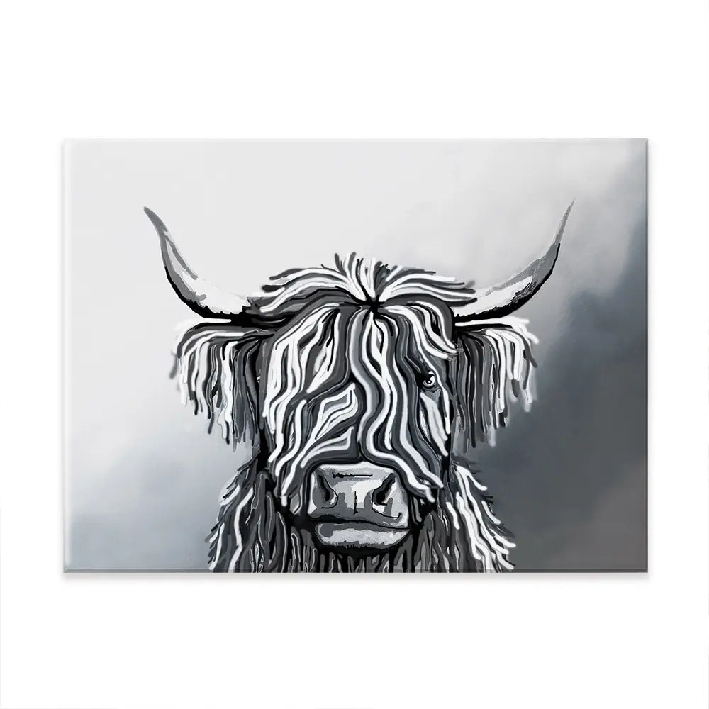 Abstract Highland Cow Canvas Print