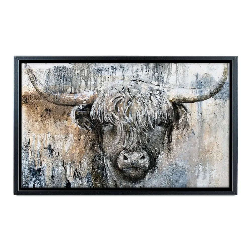 Weathered Highland Cow Canvas Print