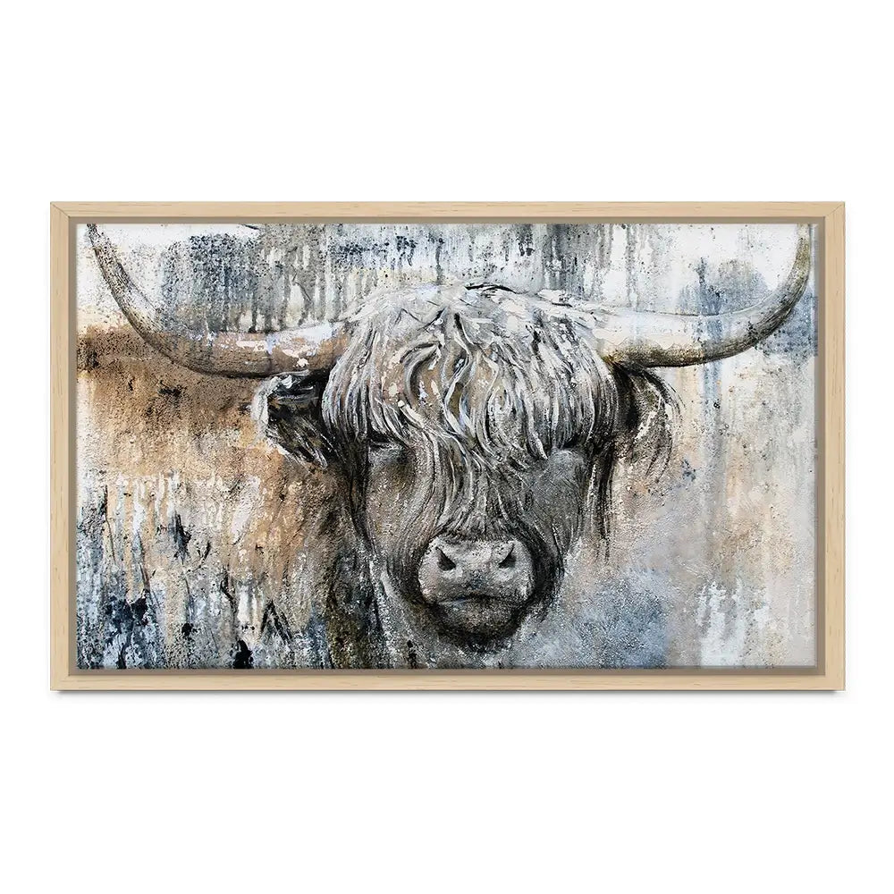 Weathered Highland Cow Canvas Print