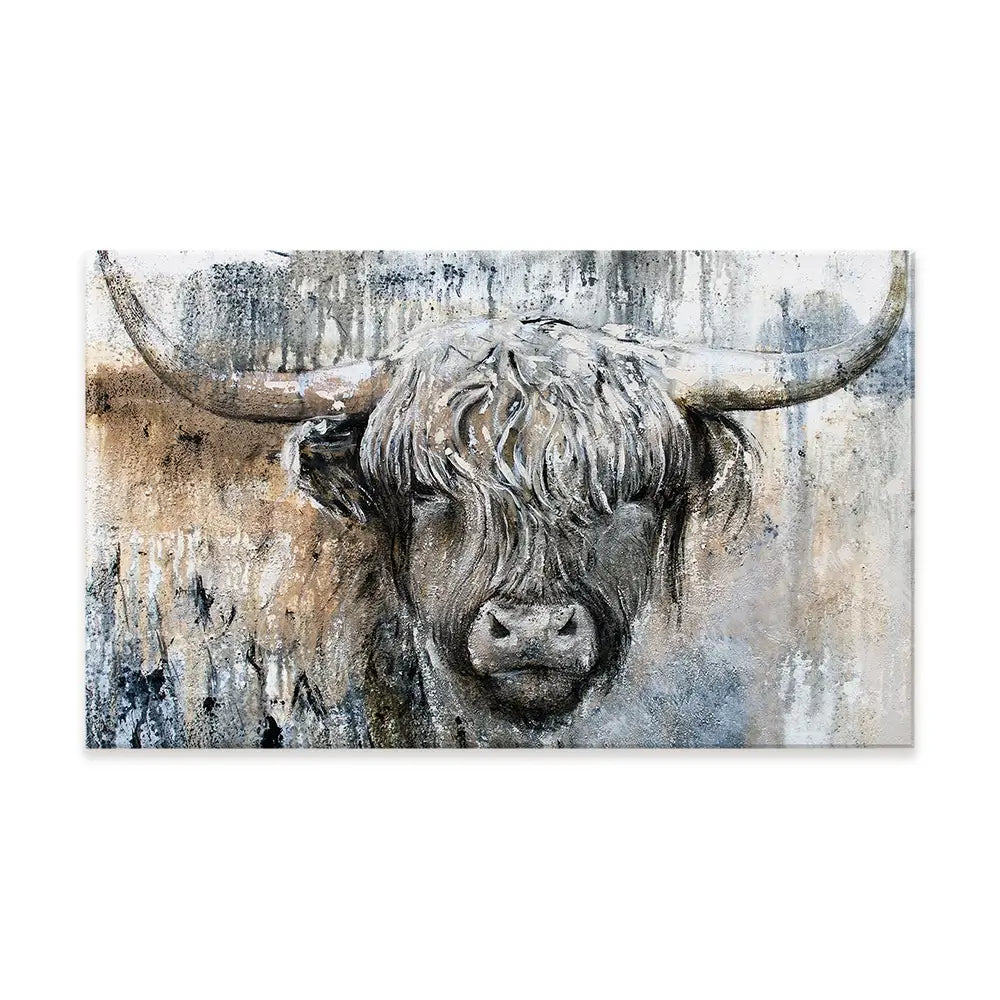 Weathered Highland Cow Canvas Print