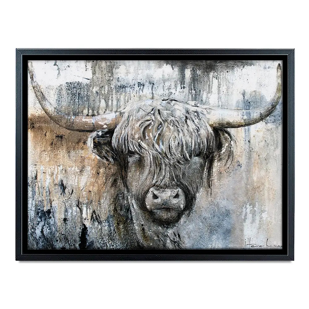 Weathered Highland Cow Canvas Print