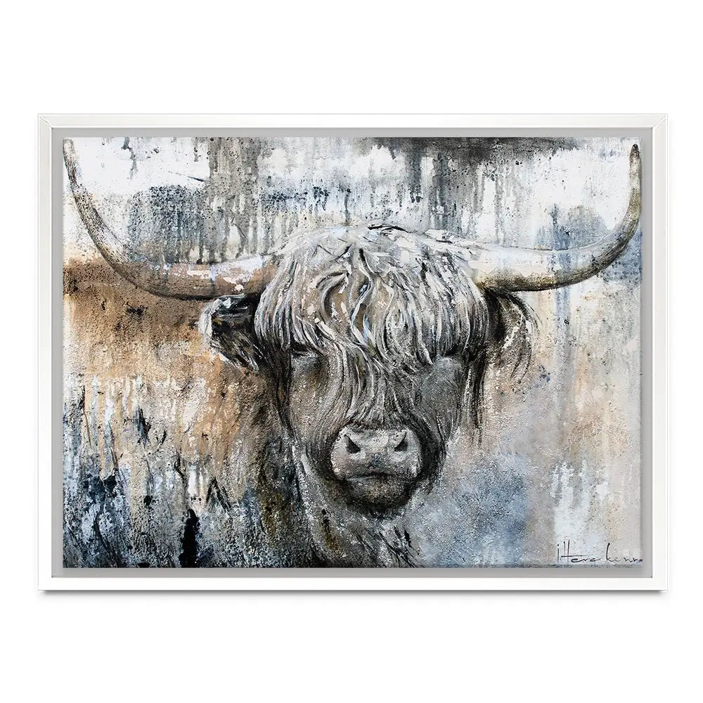 Weathered Highland Cow Canvas Print