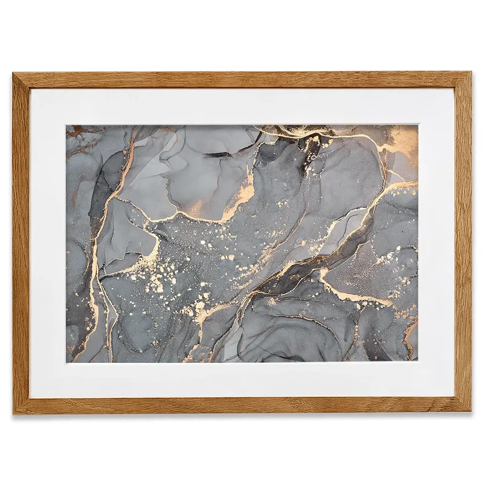 Slate Grey Marble Framed Art Print