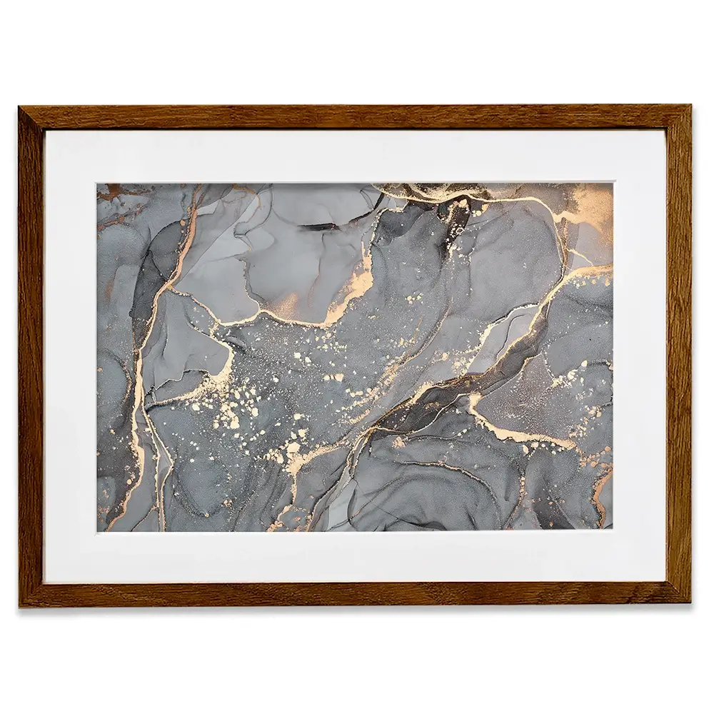 Slate Grey Marble Framed Art Print