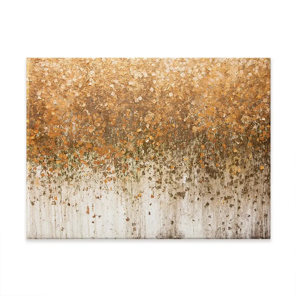 Golden Leaf Wall Canvas Print