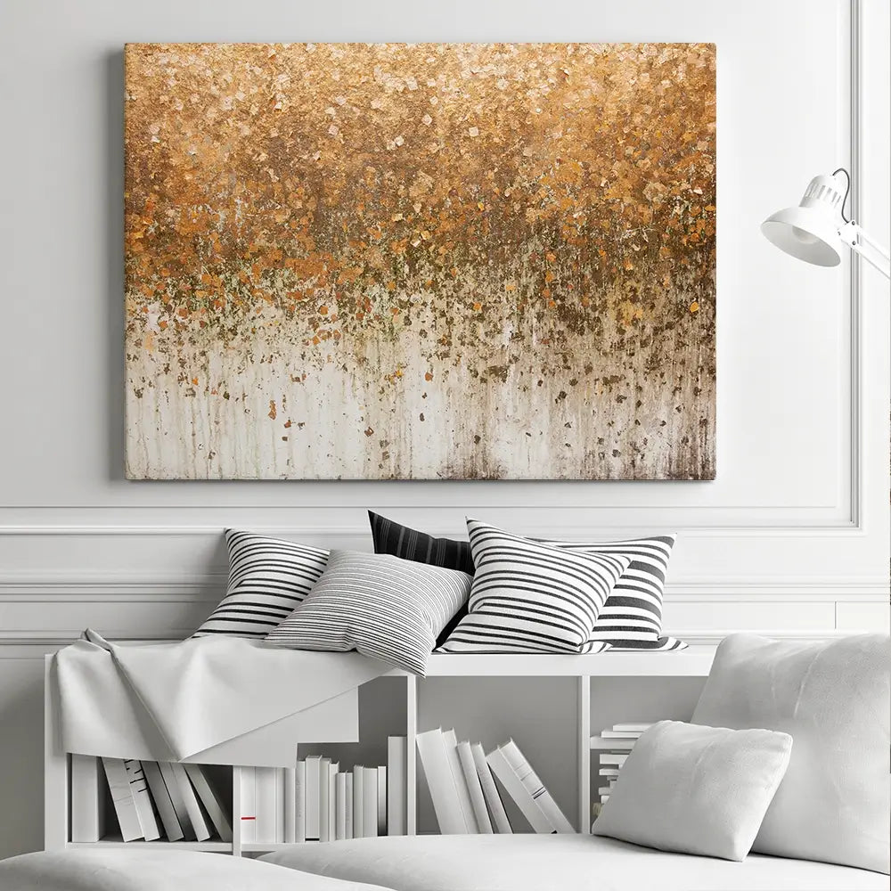 Golden Leaf Wall Canvas Print