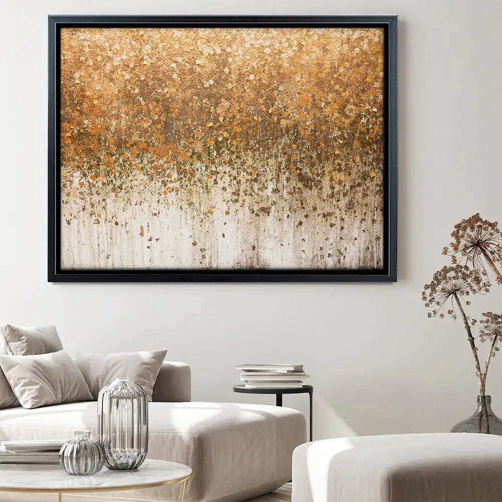 Golden Leaf Wall Canvas Print