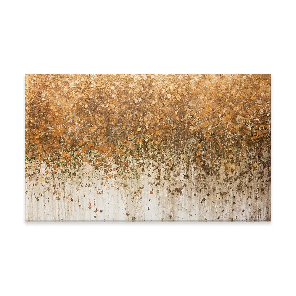 Golden Leaf Wall Canvas Print