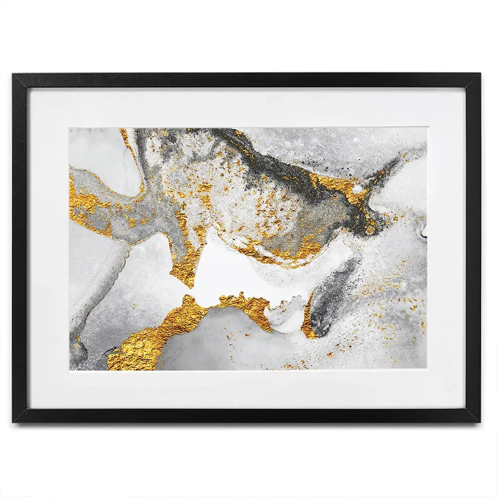 Grey And White Marble Framed Art Print