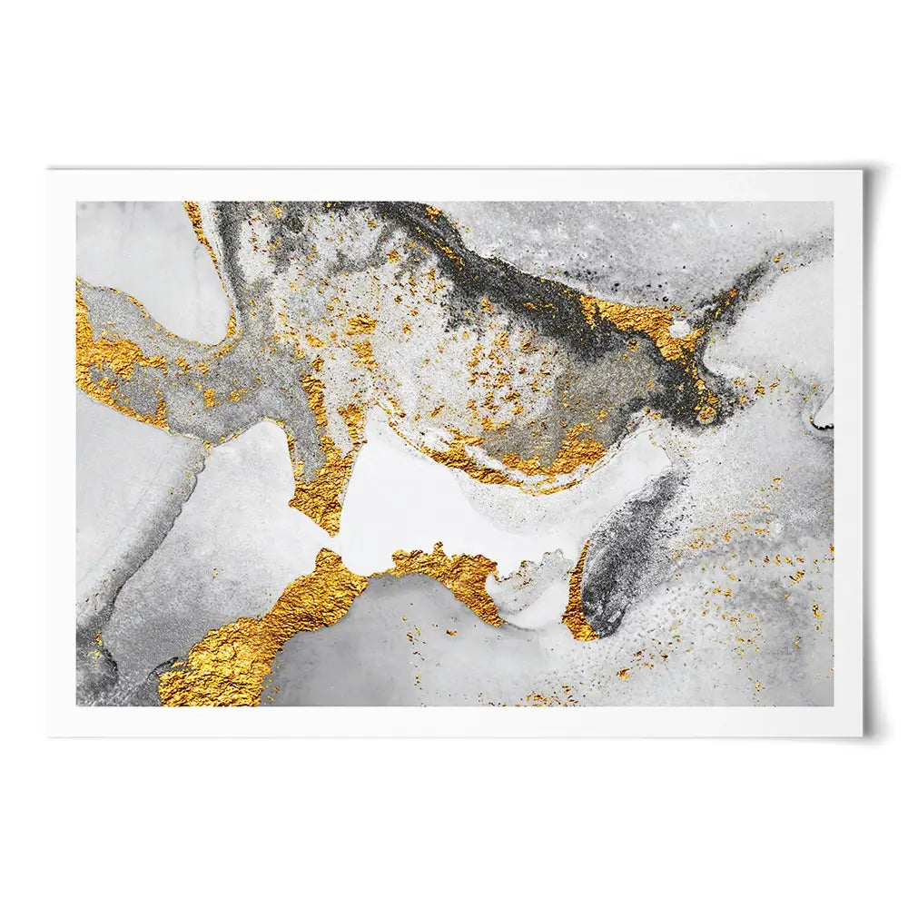 Grey And White Marble Art Print