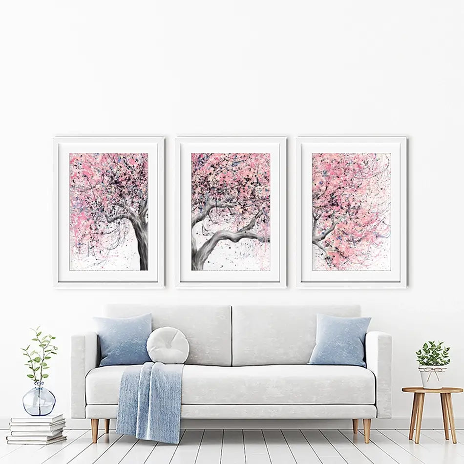 Taffy Blossom Tree Framed Art Print Trio