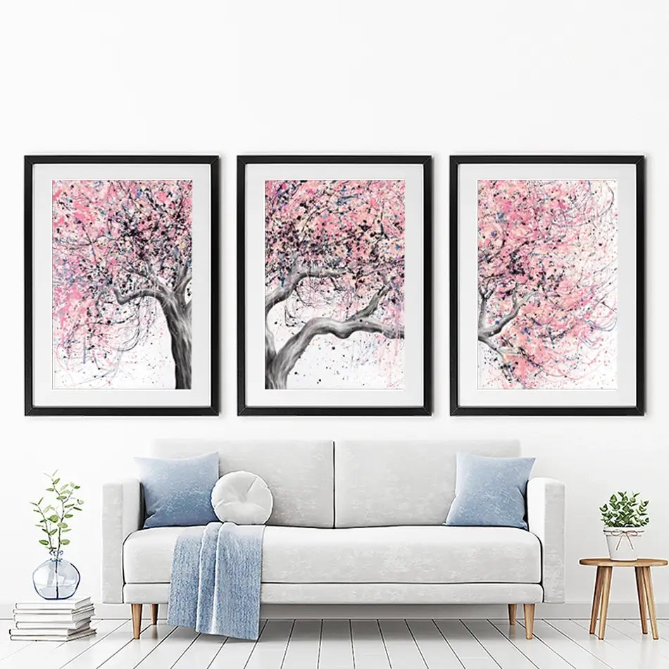 Taffy Blossom Tree Framed Art Print Trio