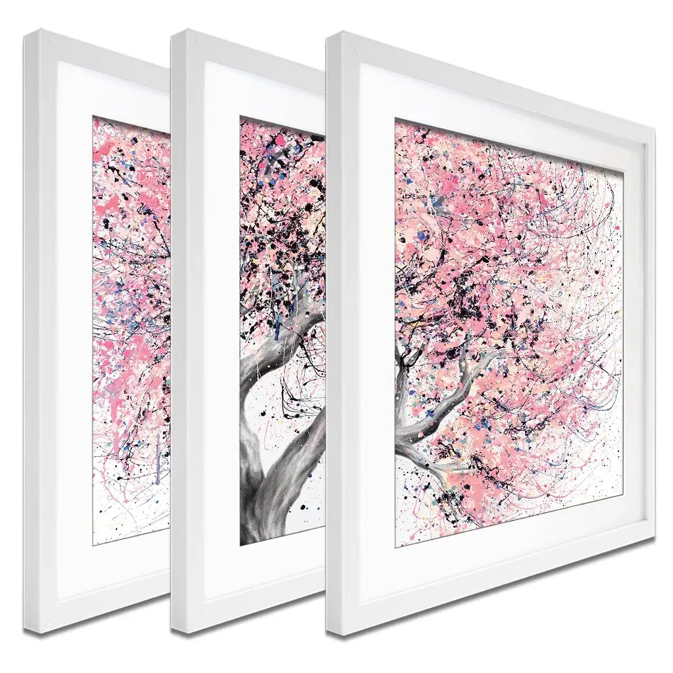 Taffy Blossom Tree Framed Art Print Trio