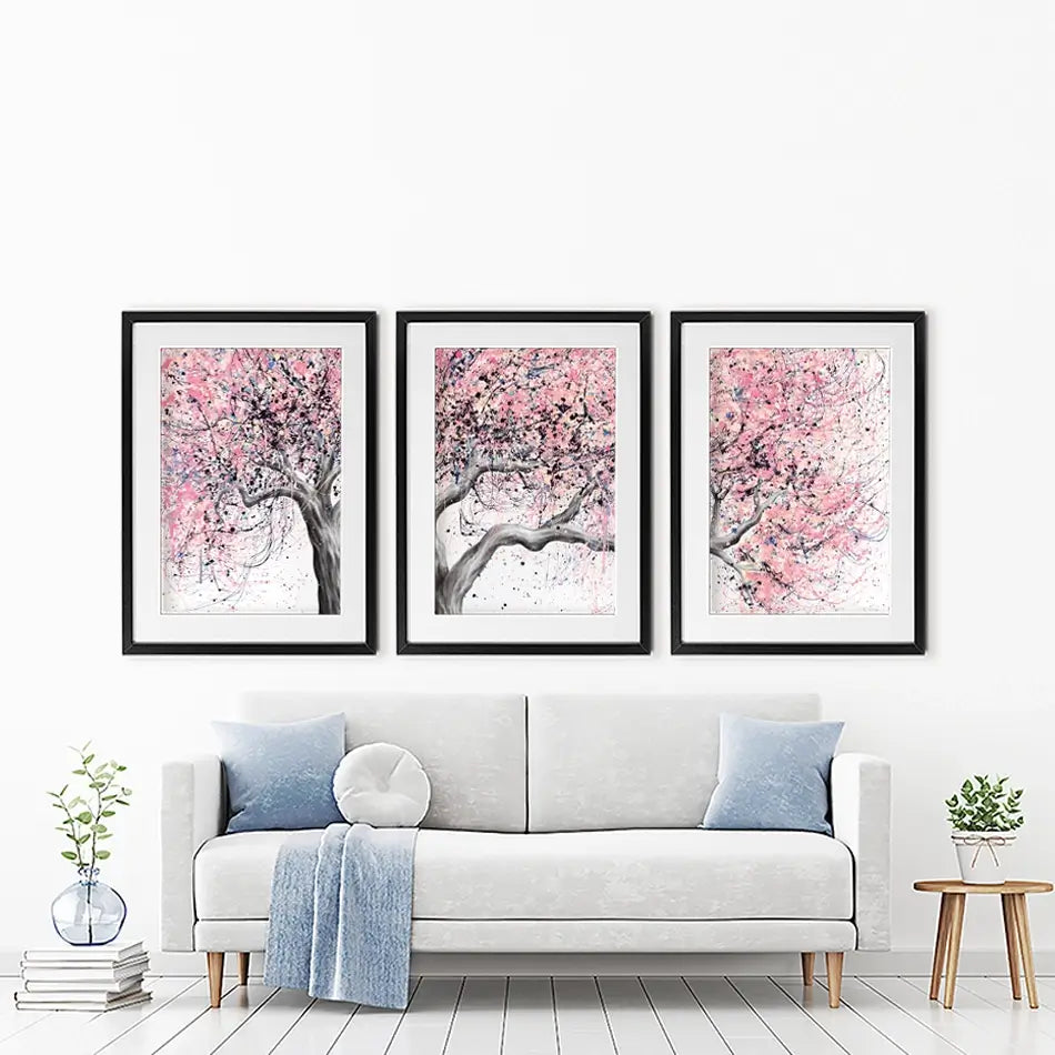 Taffy Blossom Tree Framed Art Print Trio