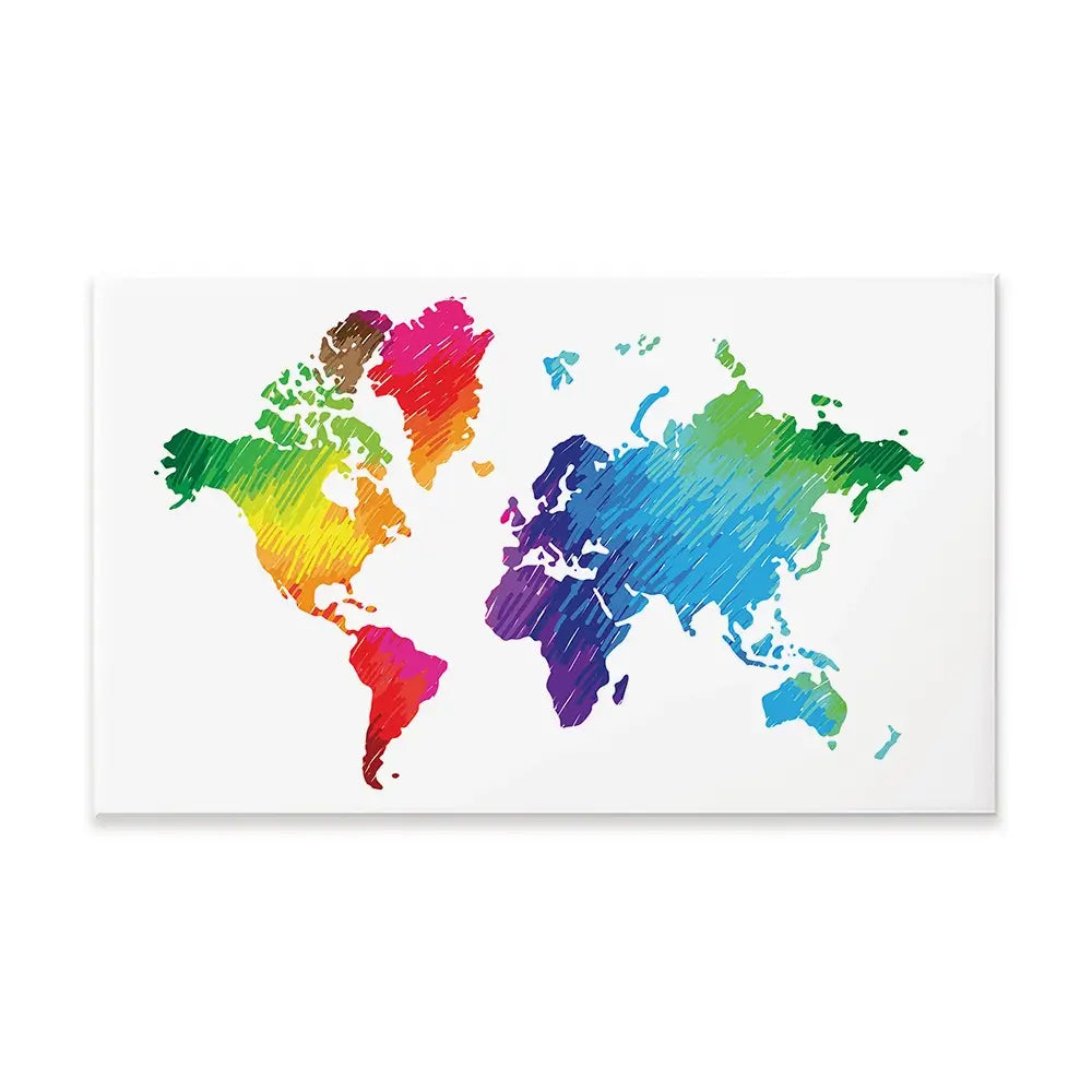 Rainbow World Map Canvas Print