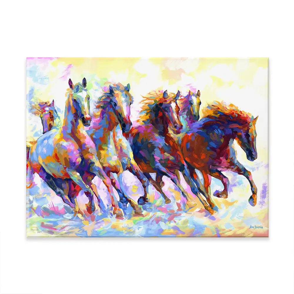 Wild Horses Running Canvas Print