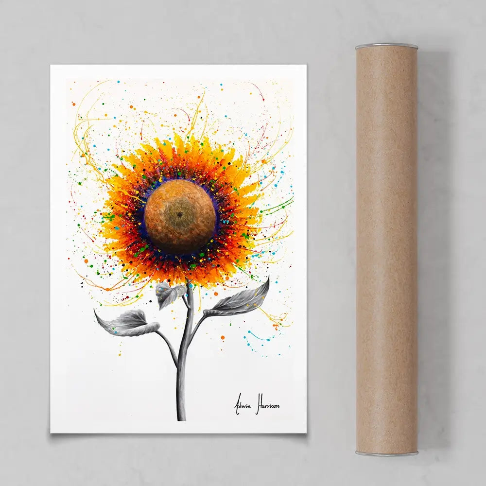 Rainbow Sunflower Art Print