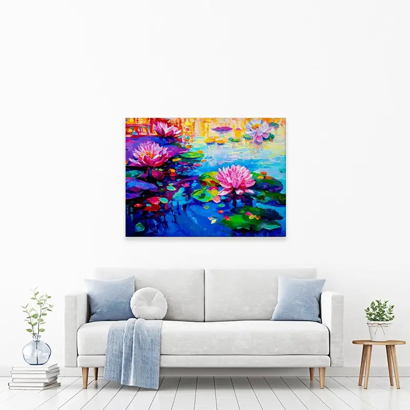 Colourful Lily Lake Canvas Print