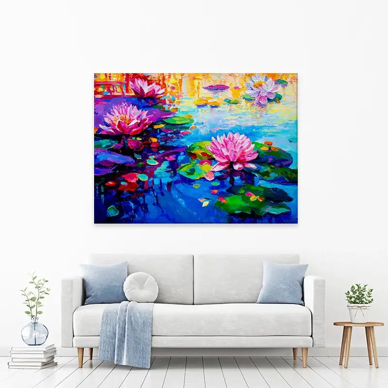 Colourful Lily Lake Canvas Print