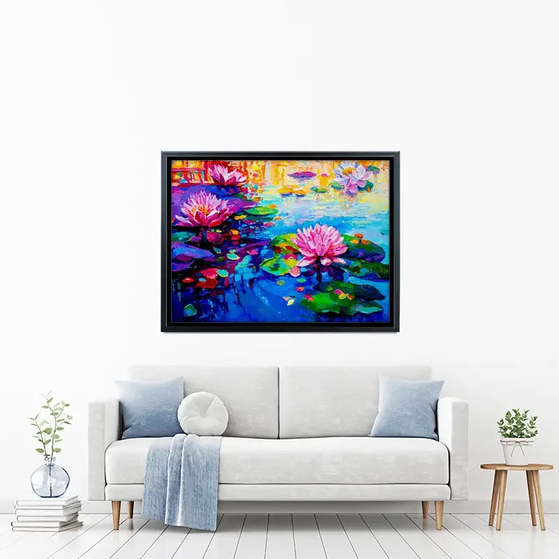 Colourful Lily Lake Canvas Print