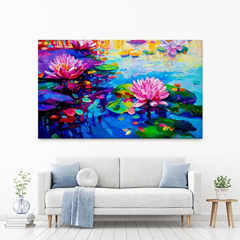 Colourful Lily Lake Canvas Print