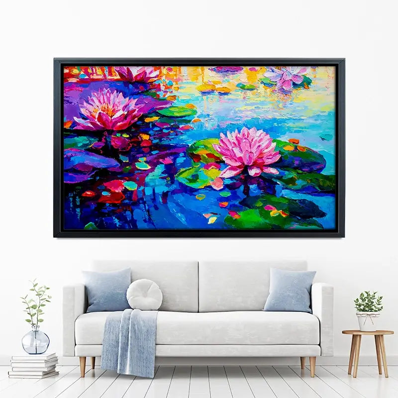 Colourful Lily Lake Canvas Print