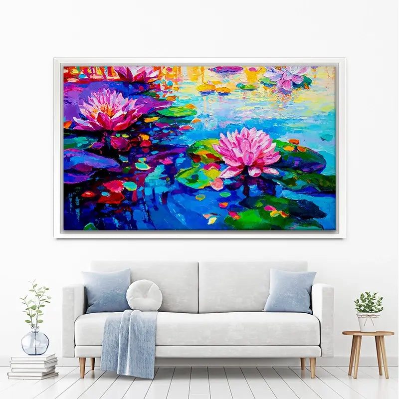 Colourful Lily Lake Canvas Print