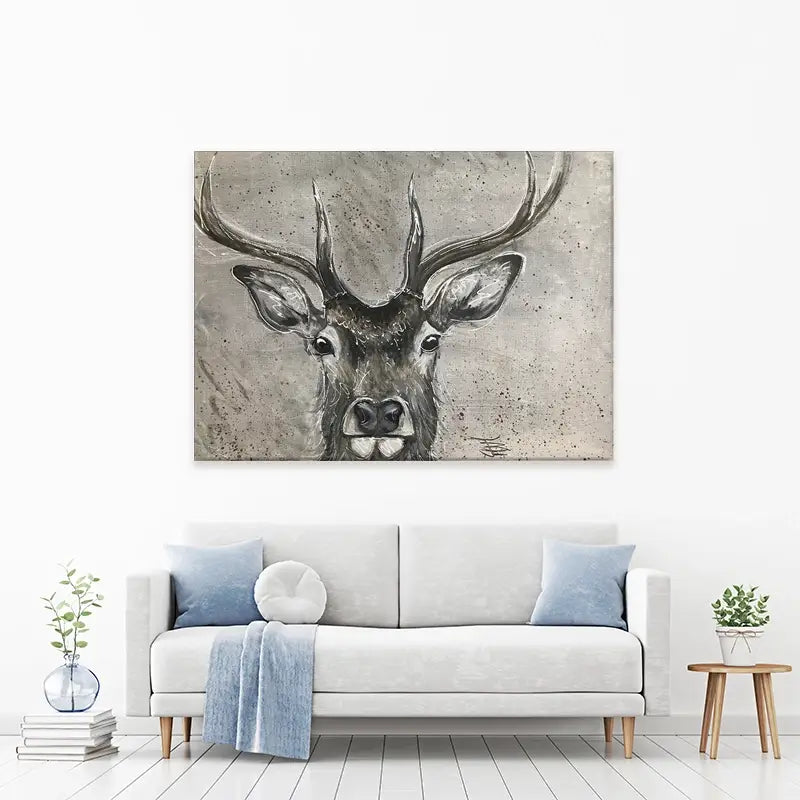 Stag Splash Canvas Print