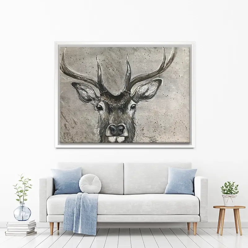 Stag Splash Canvas Print