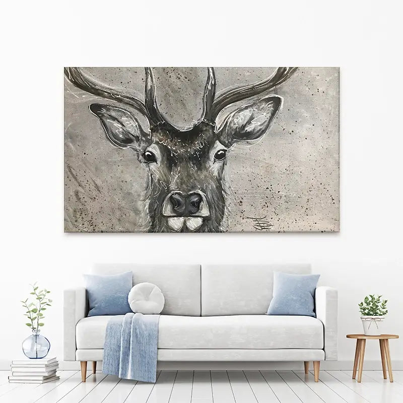 Stag Splash Canvas Print