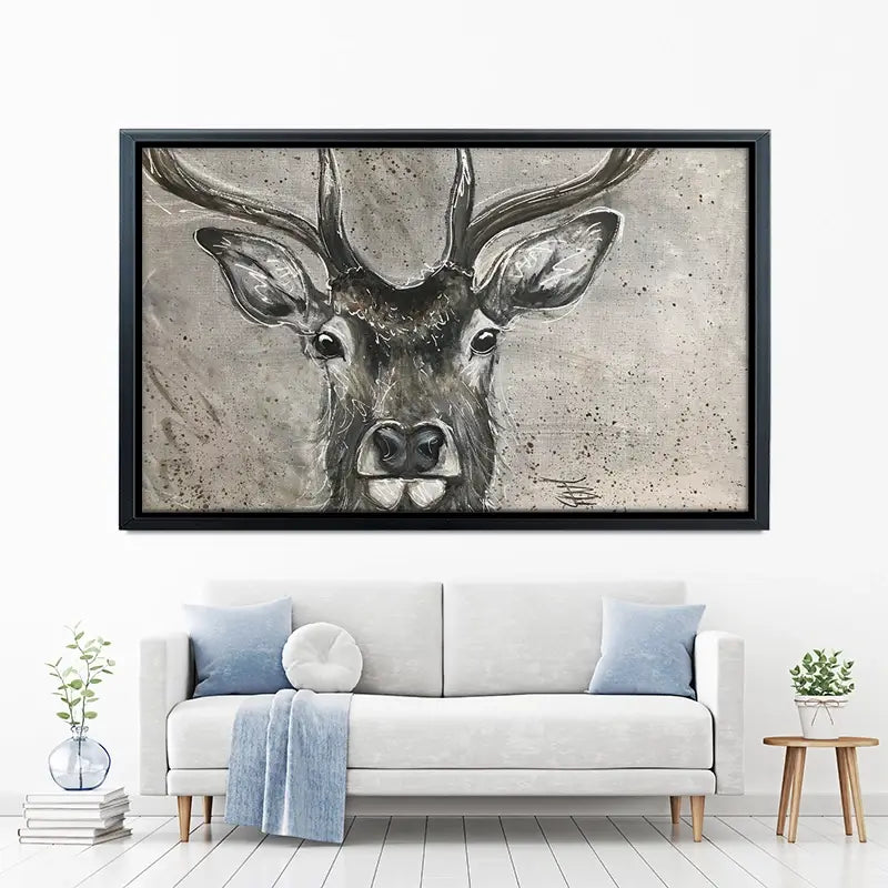 Stag Splash Canvas Print