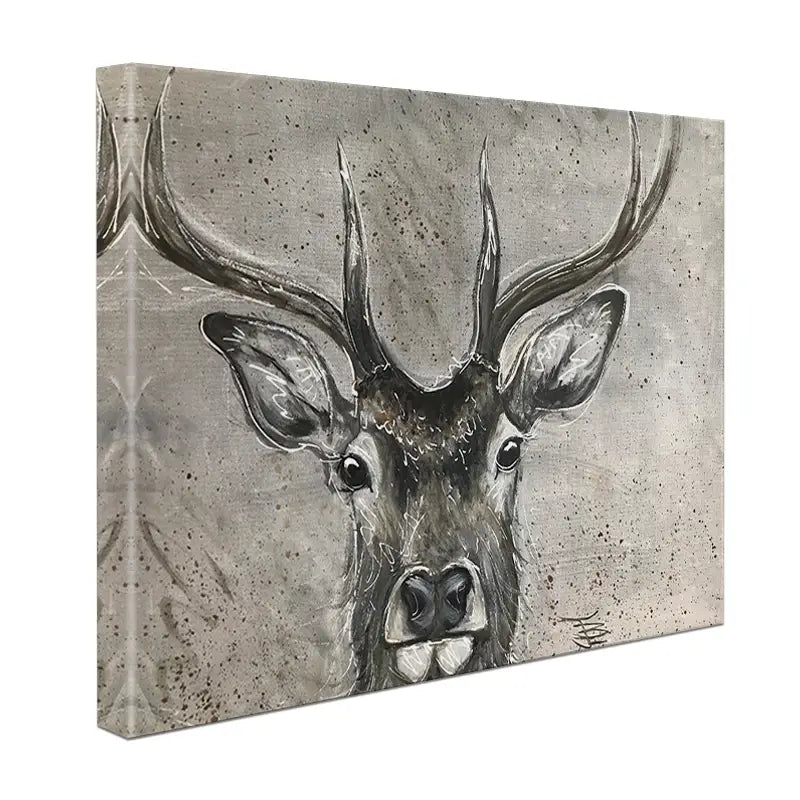 Stag Splash Canvas Print