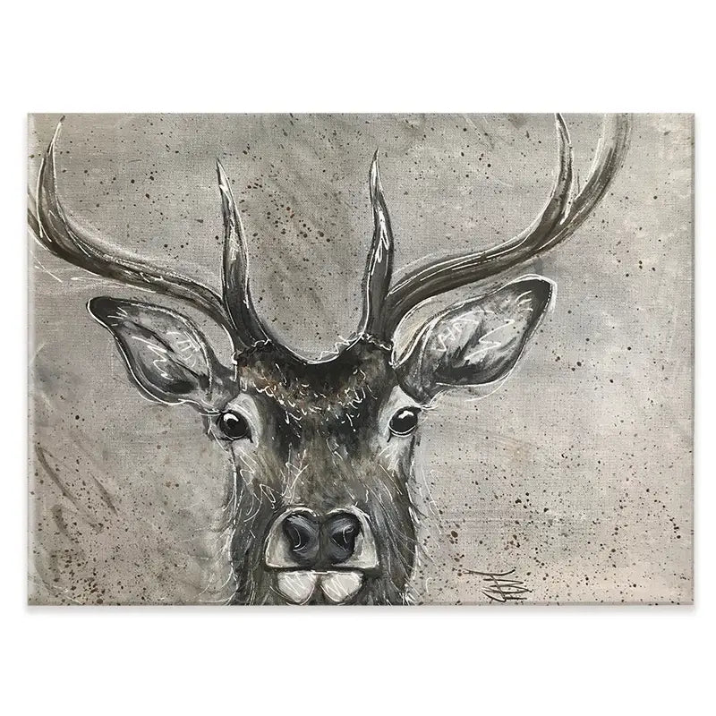 Stag Splash Canvas Print