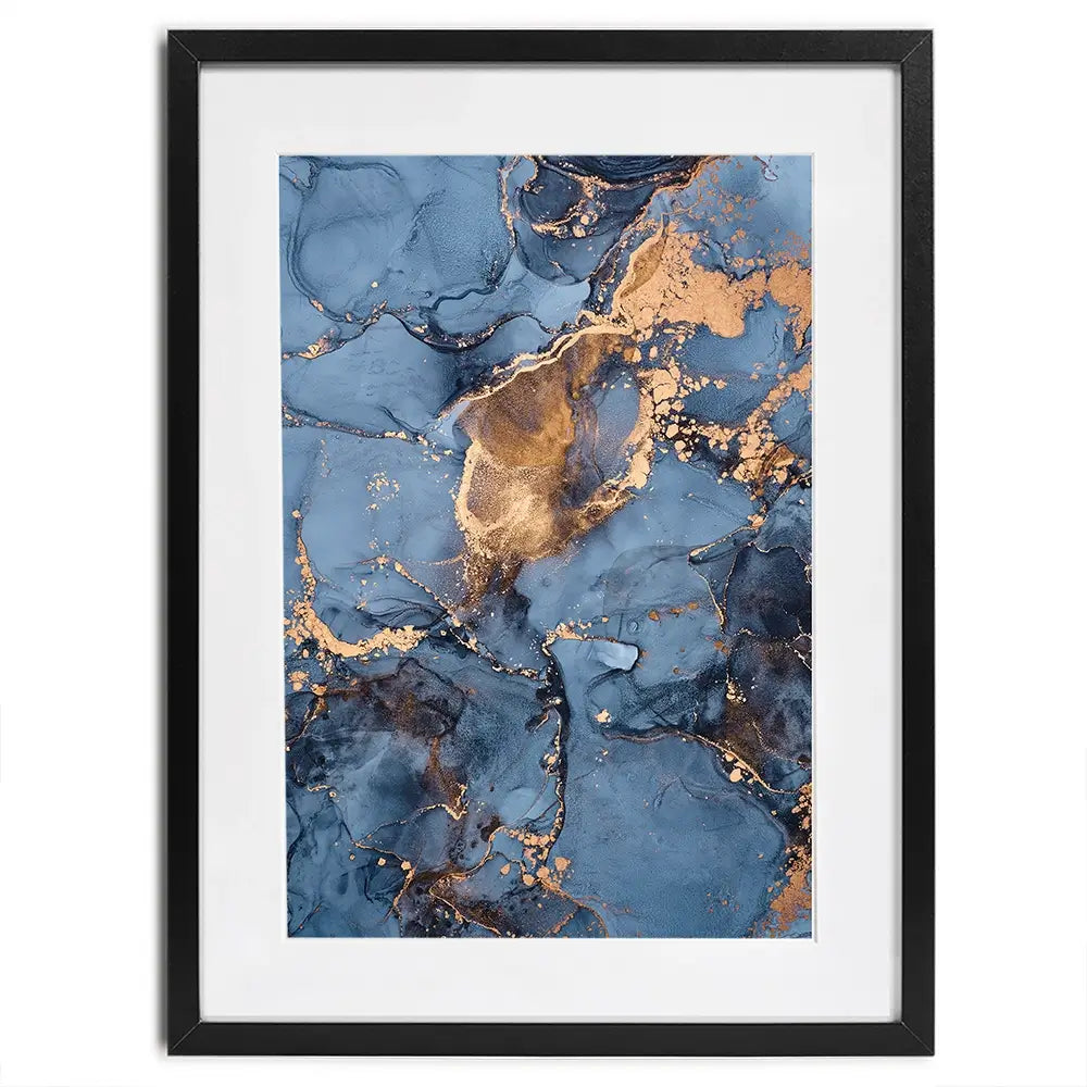 Blue And Bronze Framed Art Print