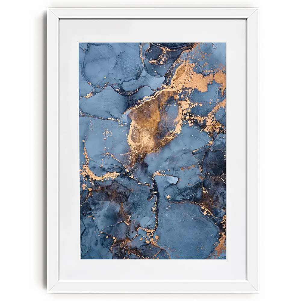 Blue And Bronze Framed Art Print