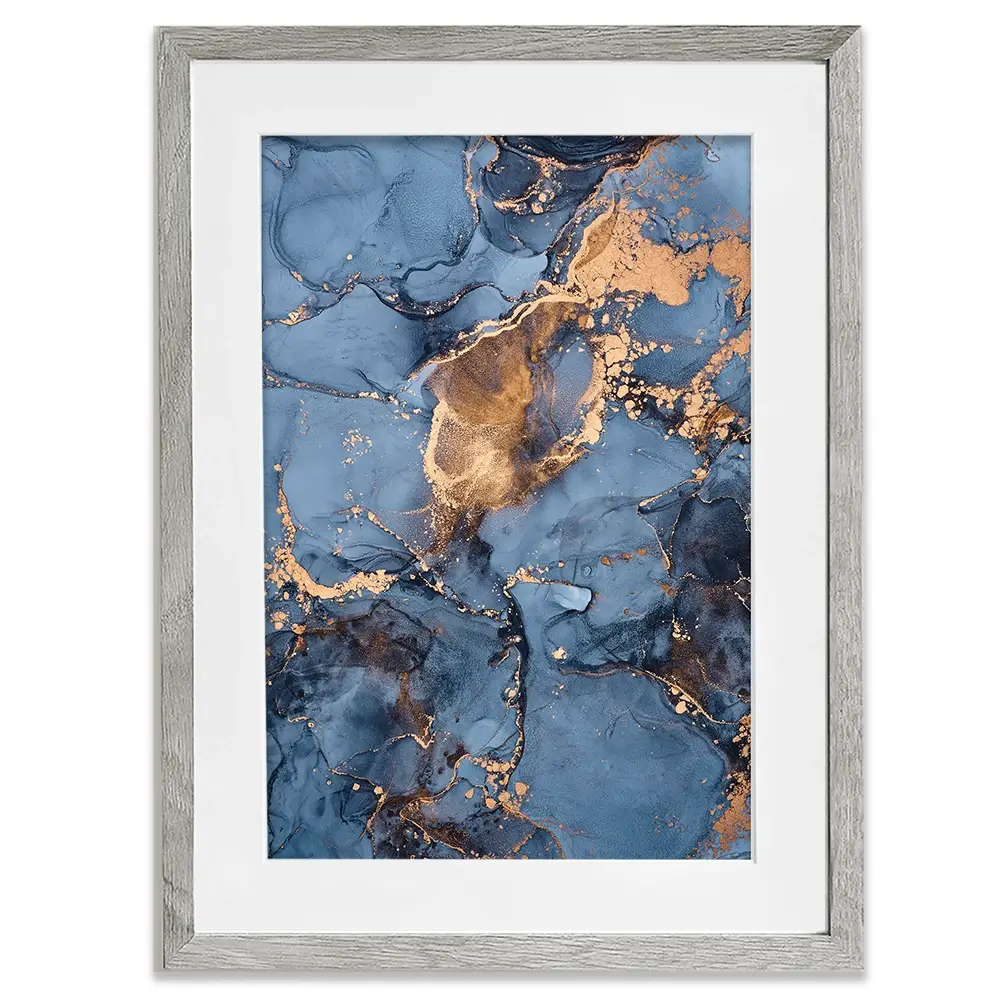 Blue And Bronze Framed Art Print