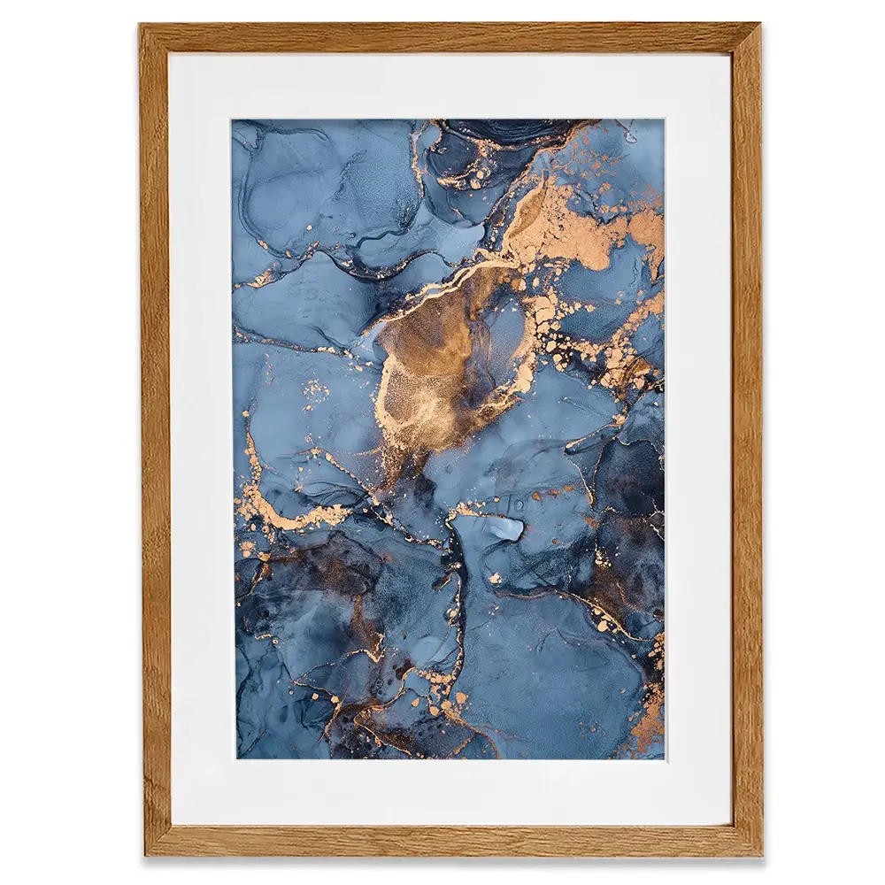 Blue And Bronze Framed Art Print