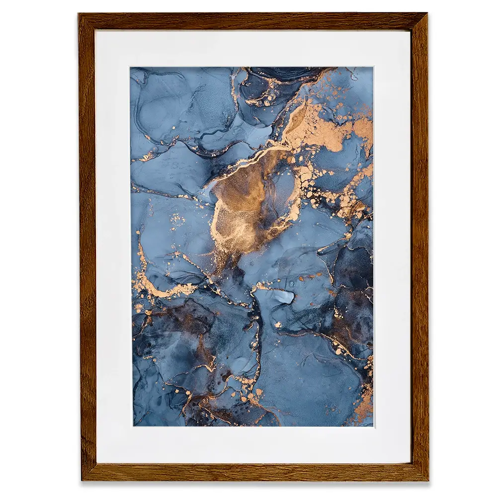 Blue And Bronze Framed Art Print