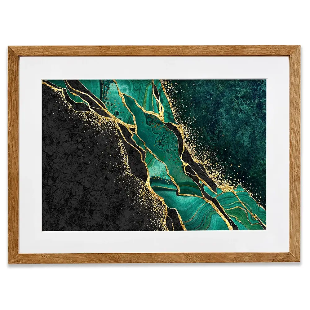 Green Malachite Marble Framed Art Print