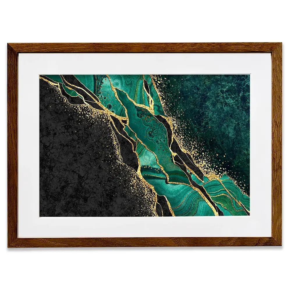 Green Malachite Marble Framed Art Print