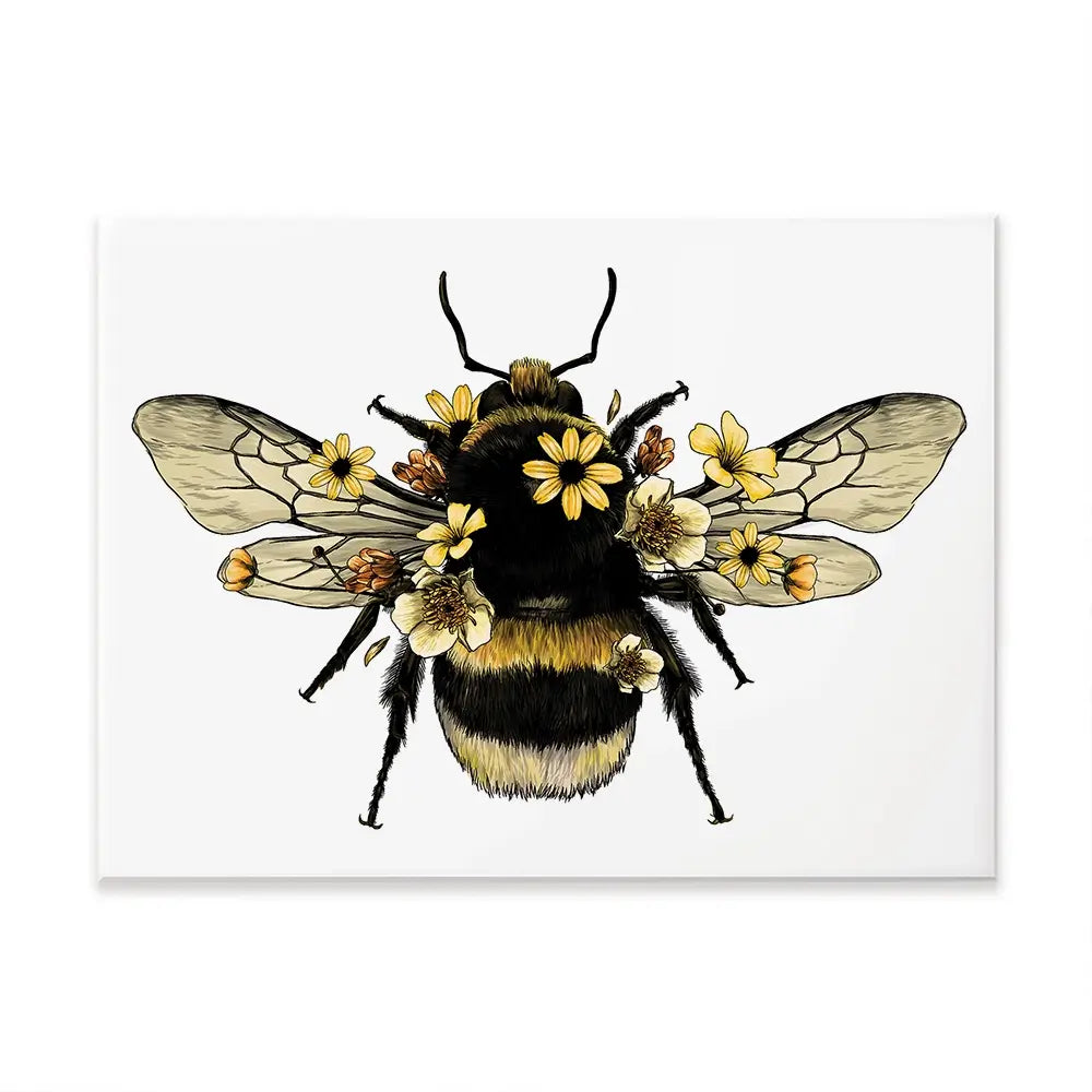 Floral Bumblebee Canvas Print