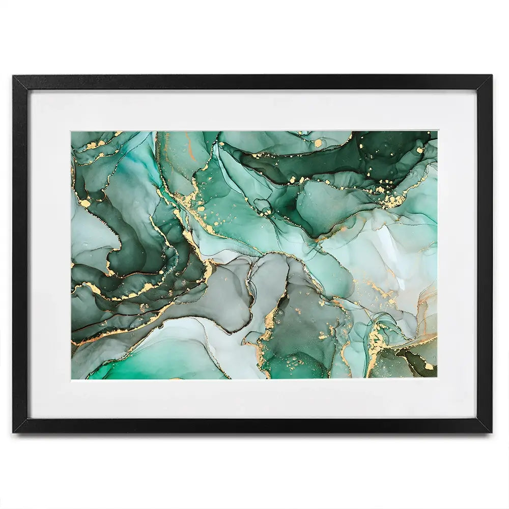 Green Marble Tones Framed Art Print